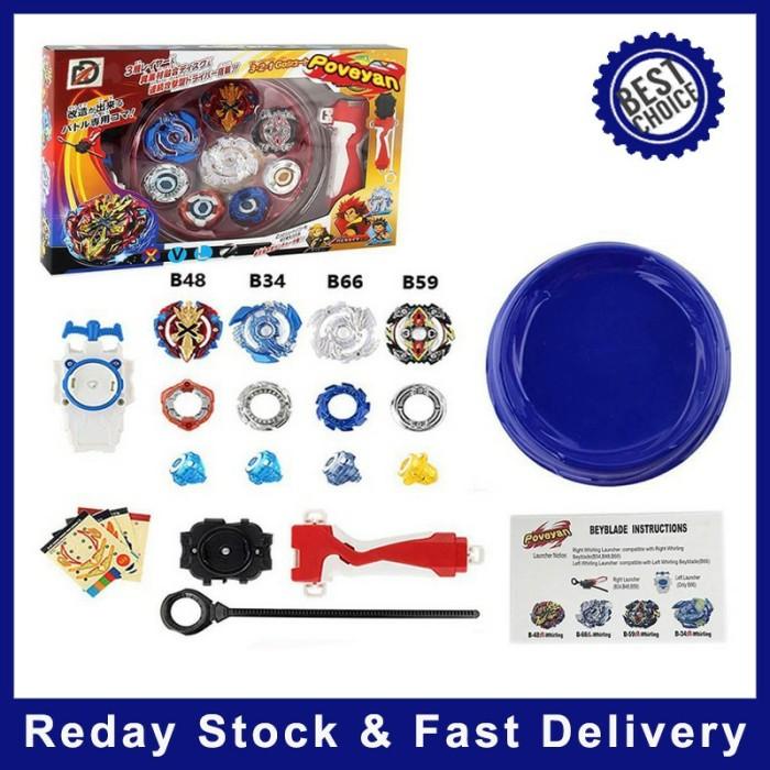 Terlaris Gangsing Bayblade Beyblade Burst Set Besi Metal Grip Launcher Arena