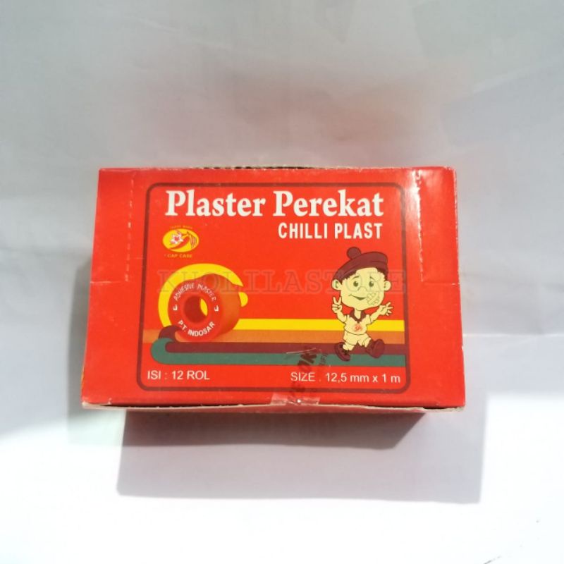 

(12 pcs) Plester Rol Chilli Plast Kecil 12.5mm × 1m TERLARIS