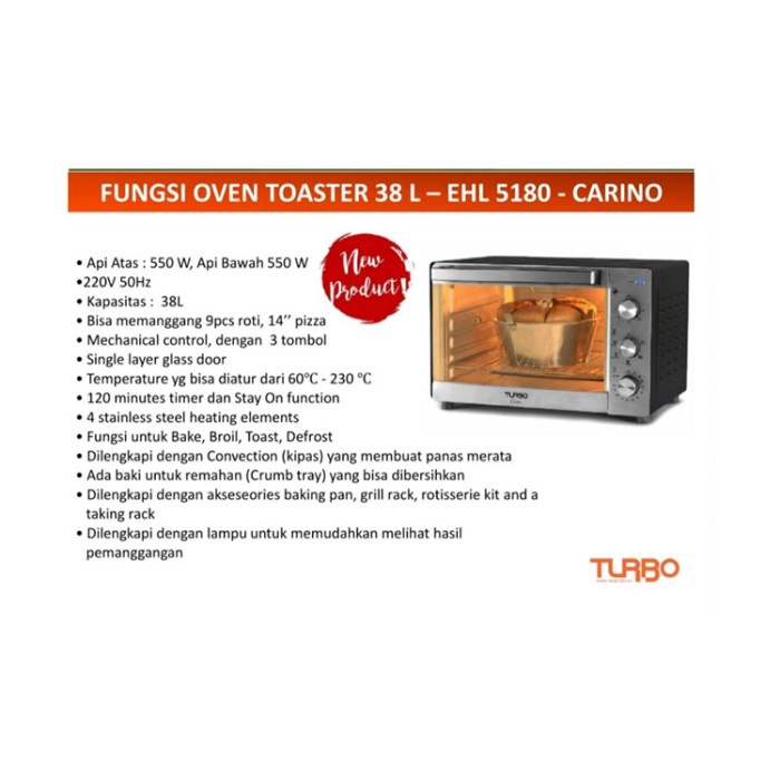 Turbo Ehl5180 Oven Listrik By Philips Distributor Kapasitas 38L