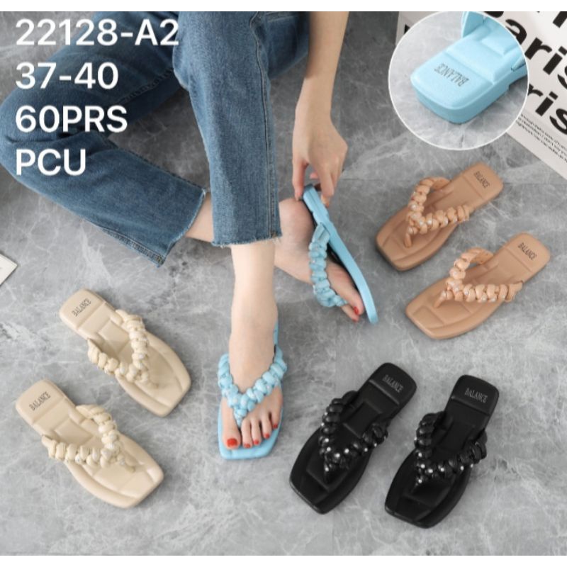 Sandal Karet Wanita Import Jepit Kepang Bintik.mutiara BALANCE 22128