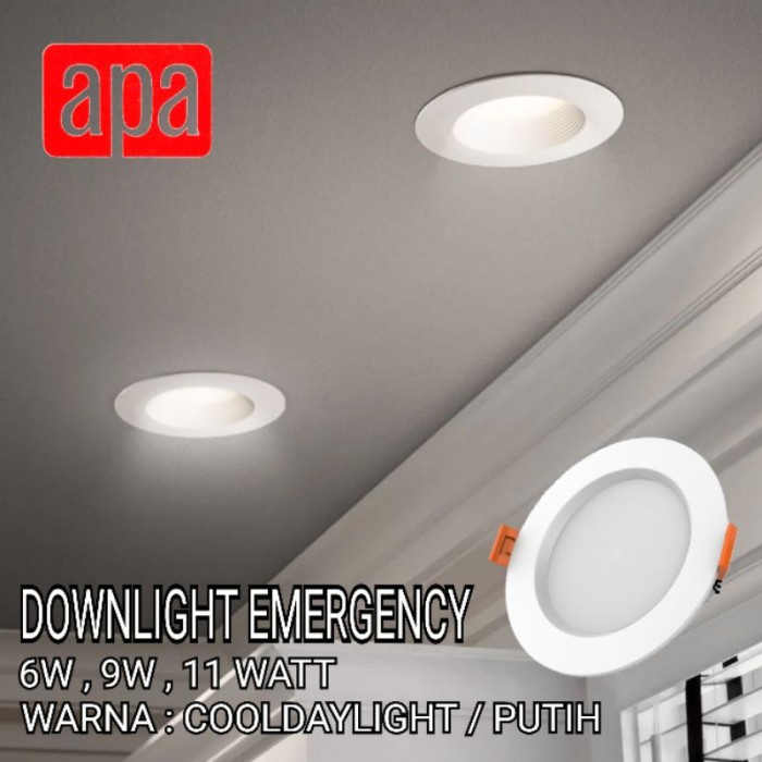 lampu DOWNLIGHT LED EMERGENCY LAMPU DARURAT PLAFON LAMP APA ROUND DONLET CAS(A2K2) lampu darurat kri