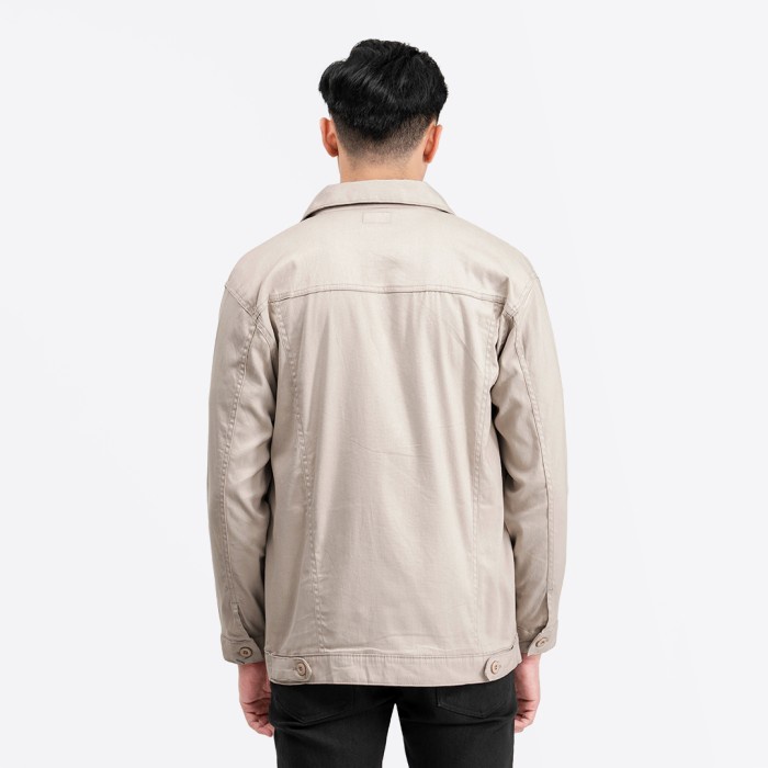 LIVEHAF - Trucker Canvas Jacket Light Cream