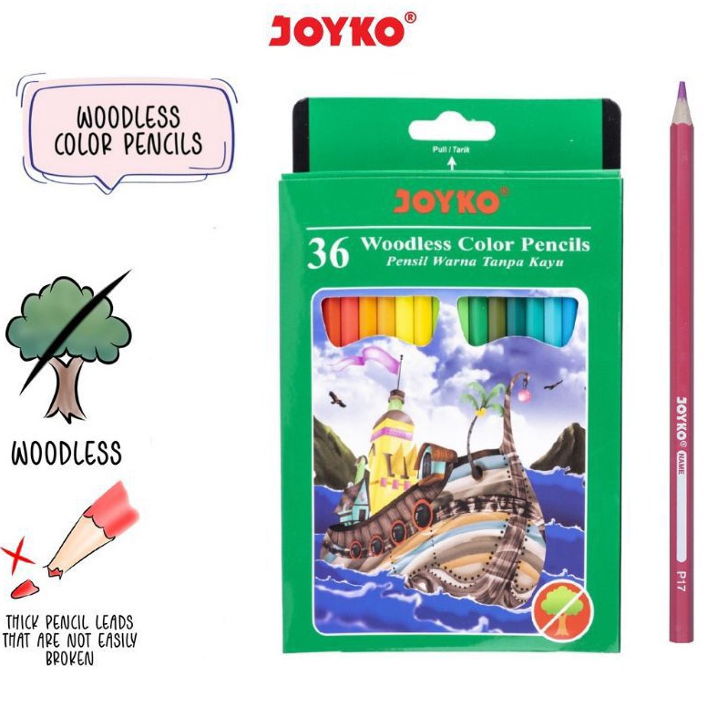 

[KODE DNWNA] Pensil Warna Joyko 36 warna panjang Cp-122 ( 1 set )