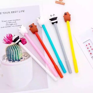 (1 LUSIN) Pulpen We Bare Bear / Pulpen Beruang / Pena Bear /  Pulpen Karakter Lucu / Pena Kantor Dan