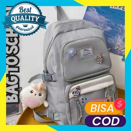 Tas Sekolah Kuliah Anak Perempuan Sd Smp Sma Bear Polos Hitam Tas Wanita Ransel Gendong Punggung Sek