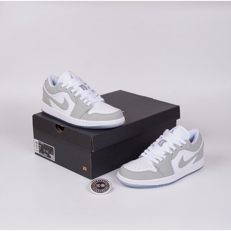 Sepatu Nike Jordan 1 Low White Wolf Grey