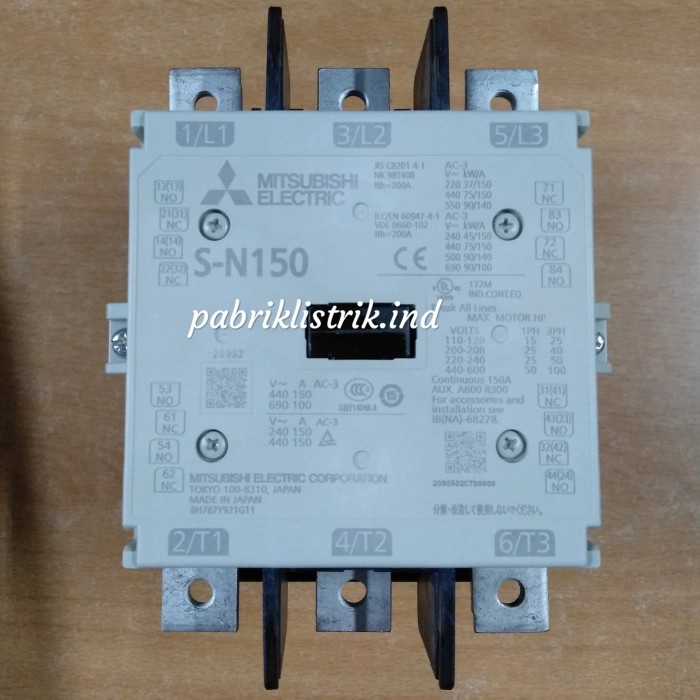 Contactor S-N150 SN 150 SN150 75kW 200A coil 220V Mitsubishi original