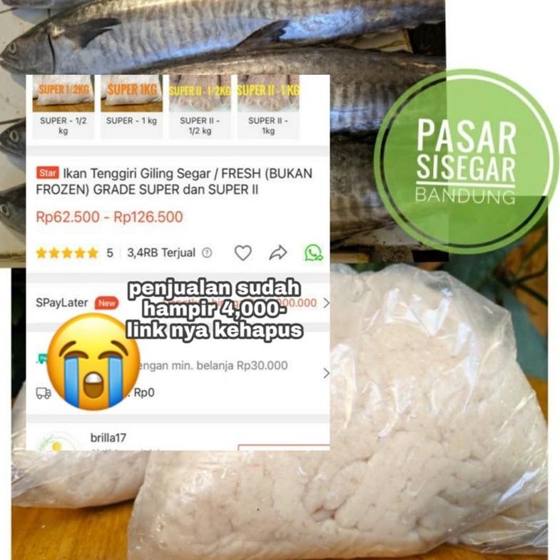 

Ikan Tenggiri Giling Segar / FRESH (BUKAN FROZEN) GRADE SUPER 1 dan SUPER 2 Non COD