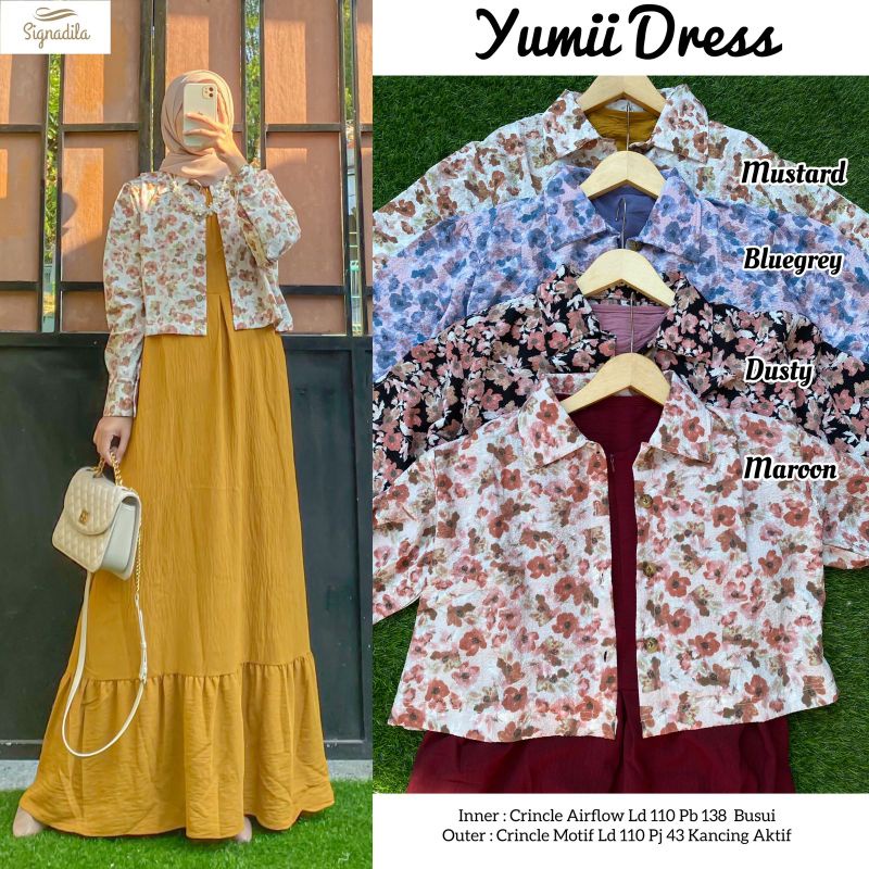 YUMII SETELAN INNER + OUTER MOTIF BUNGA BUNGA SIZE JUMBO By Signadilla