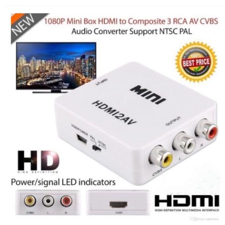 MINI HDMI2AV TV TABUNG HDMI TO AV RCA CONVERTER ADAPTER MINI HDMI2AV ADAPTER MINI BOX HDMI2AV