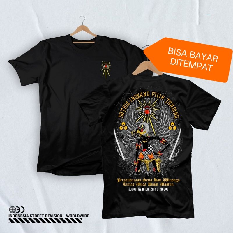 KAOS T-SHIRT SATRIO PSHW SH WINONGO DESIGN WAYANG BEST SELLER