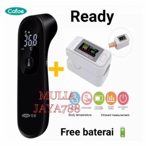 Terlaris Paket 2In1Thermometer Infrared + Oximeter Pulse Fingertip Bukan Omron