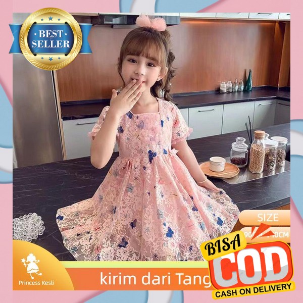 Dress Anak Perempuan Impor Premium Tweed Kotak Usia 1 4 Tahun Dress Anak Kekinian Baju Pesta Anak Pe