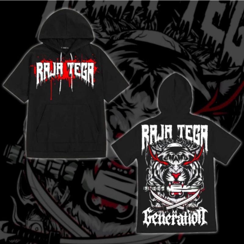 T-shirt Hoodie PSHT Raja Tega Harimau Putih Ts Hoodie Distro Terbaru Kekinian Bahan Cotton Fleece