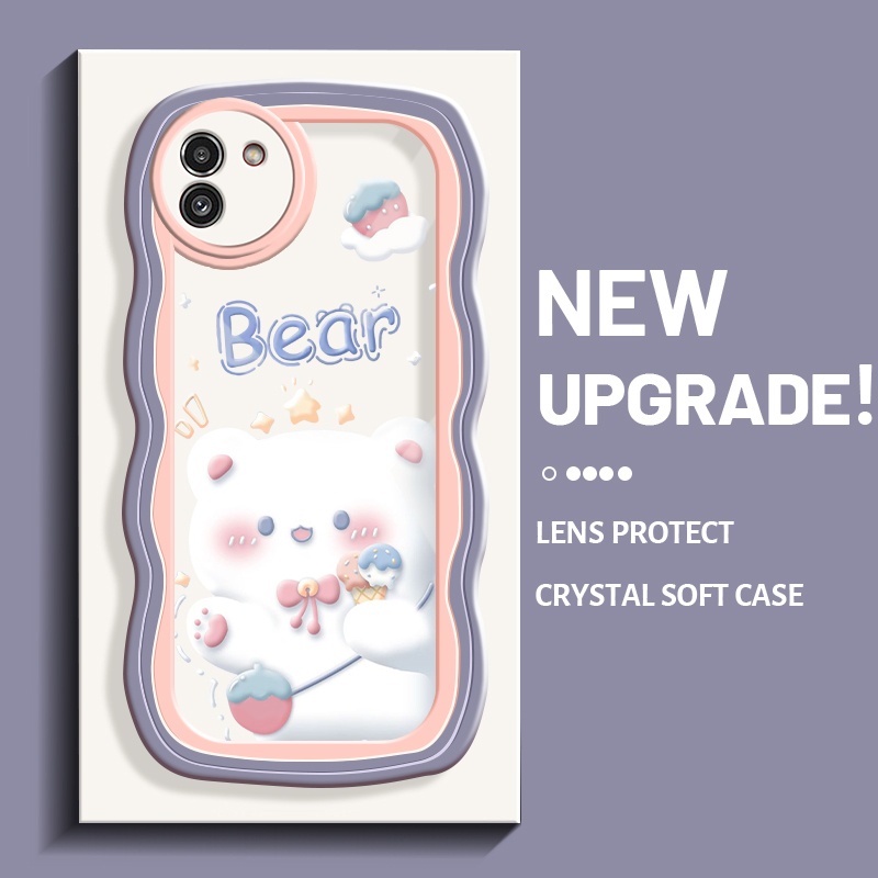 Casing Ponsel untuk Samsung A03 Core A03s A02s M02s Case modis beruang manis desain baru pinggiran H