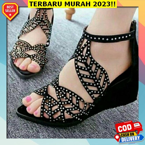 Sendal Sofia Terbaru Wedges Import Premium Nyaman Pesta Wedges Wanita Casual Sendal Tali Cewek Cod(B