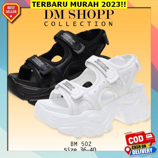 Sepatu Sandal Wedges Wanita Slip On Camel / Mr109 Tan Coklat Cokelat Brown Wedges Slide Shoes Sendal