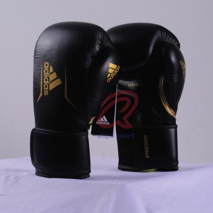 Sarung Tinju Adidas Speed 100 Boxing Gloves Black Gold
