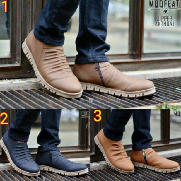 Tewrlaris Sepatu Boots Resleting [ Original Moofeat ] Sepatu Boots Pria Resleting Boots Slop Formal