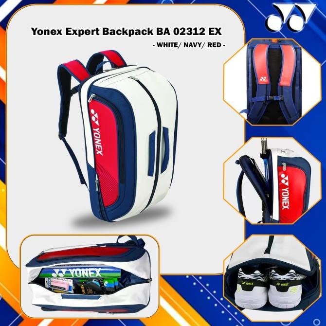 TAS BADMINTON YONEX EXPERT BACKPACK BAG BA 02312 EX-WHITE NAVY RED