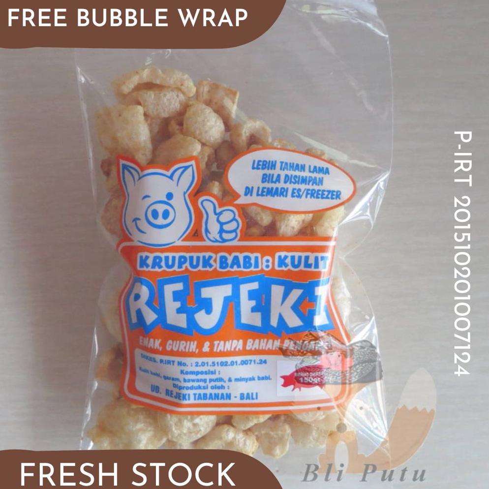 

FRESH STOCK Kerupuk Rambak Babi Bali Cap Rejeki Kulit - 150gr Best Seller