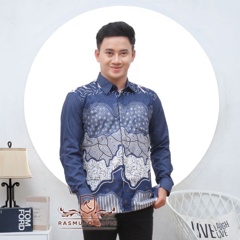 Batik Pria Lengan Panjang BATIK BERKAHTURAH SIZE M L XL XXL BSWART BatiK HRB026 Kenongo Hem Panjang Padi