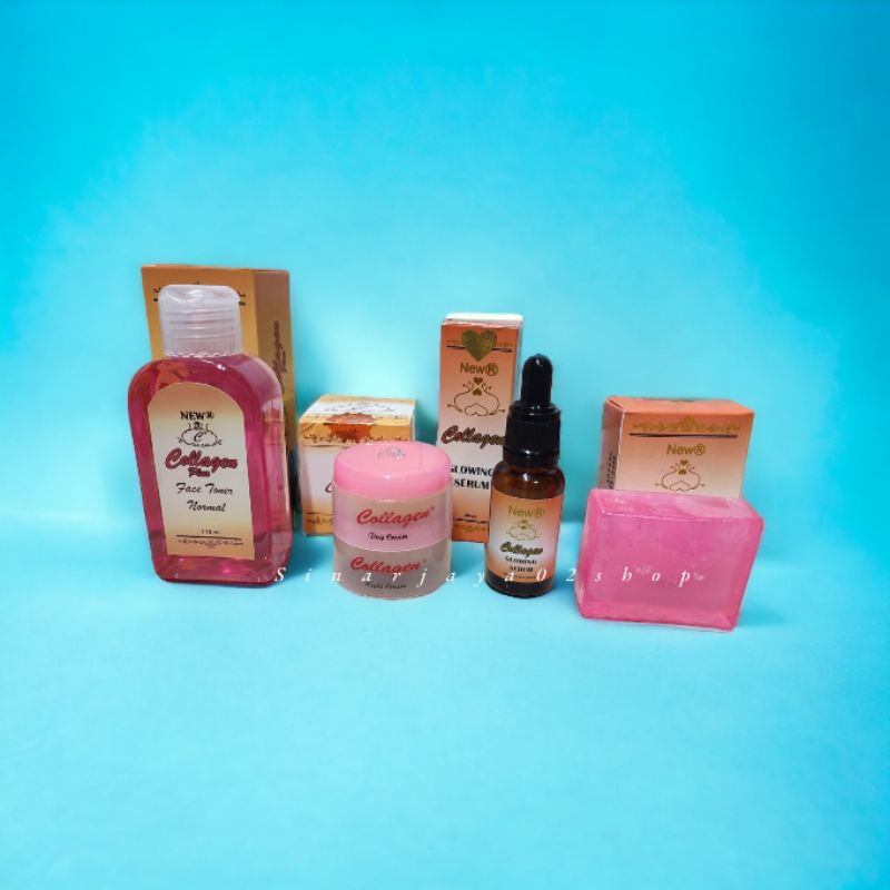 Paket Cream Collagen New Plus 5in1 Original ( Cr SM + Toner New + Serum New + Sabun New Bpom)
