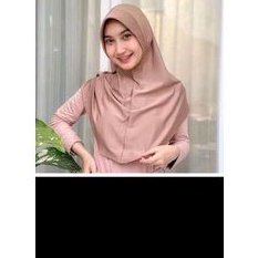 (Hamidah) Bergo Hamidah Jersey Pet Menutup dada/ Bergo sporty Hamidah pet Premium