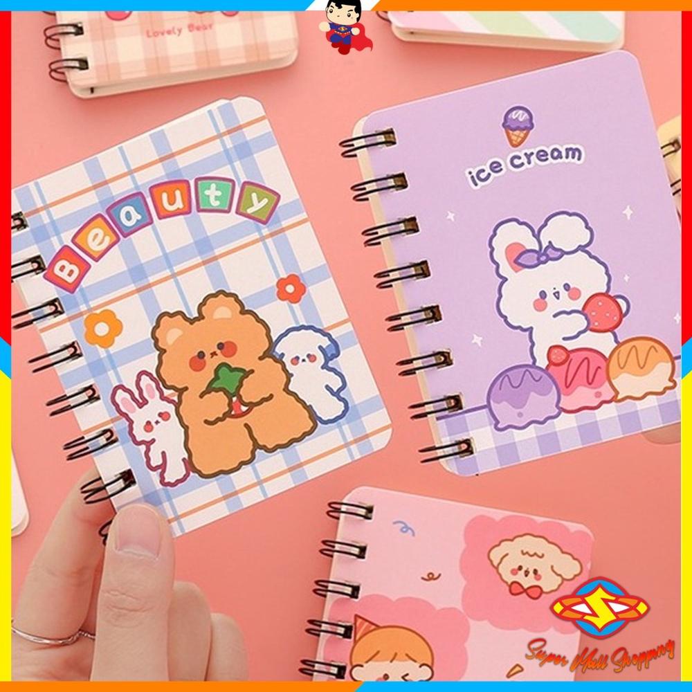 

SMS Notebook Ring Motif Kartun Buku Catatan Memo Spiral Buku Tulis Mini Binder Karakter Murah