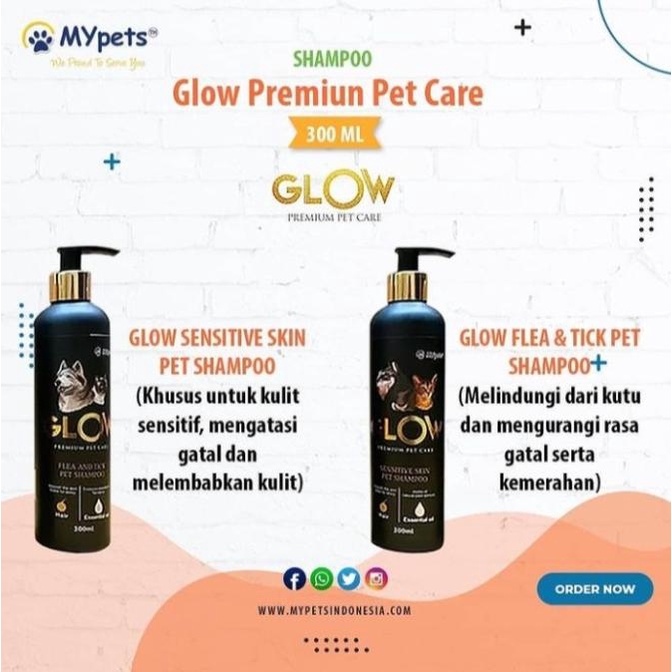 Glow Shampo Premium Pet Care 300Ml/ Shampoo Hewan Anjing Kucing