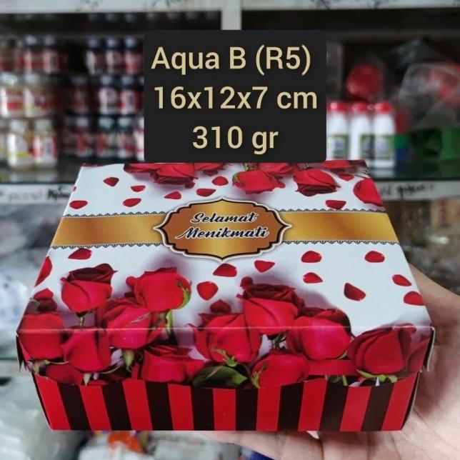 ~~~~~] Box / Kardus / Dus Snack Kue Makanan - 16x12x7 cm - Aqua B Mawar Merah