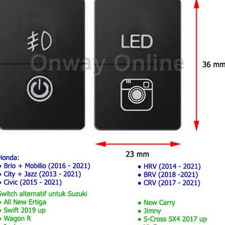 Switch Honda Dual Saklar Crv-Hrv-Brv-Civic-City-Jazz-Brio-Mobilio