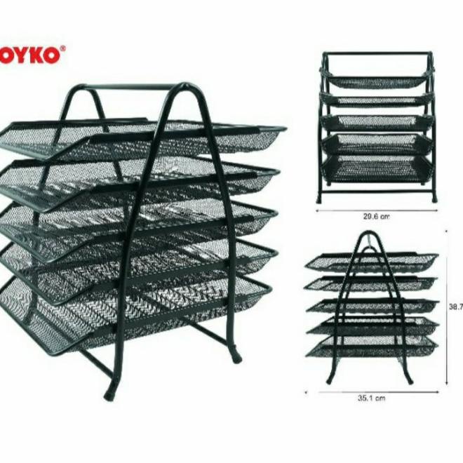 

Baru Rak Dokumen/Rak Kertas/Elevated Tray Besi 5 Susun Joyko Original