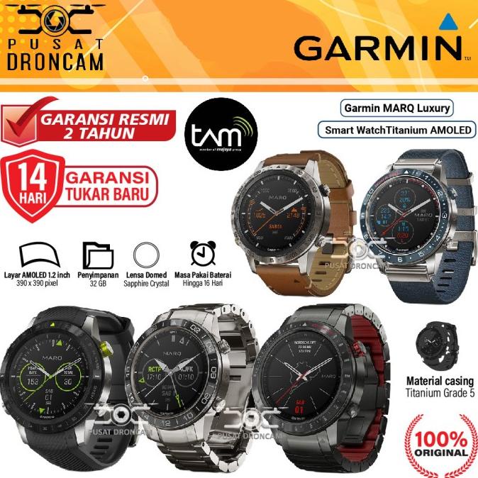 Garmin Marq Luxury Smartwatch Titanium Amoled Garansi Tam Thegarden00