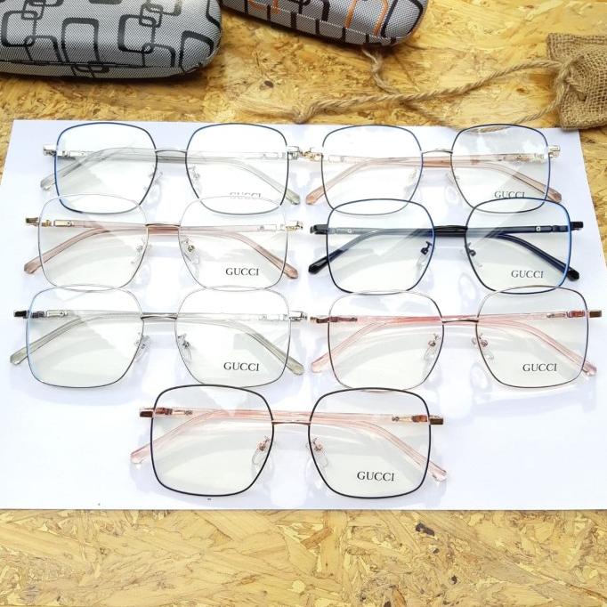 Frame Kacamata Kotak 7335 Free Lensa Minus