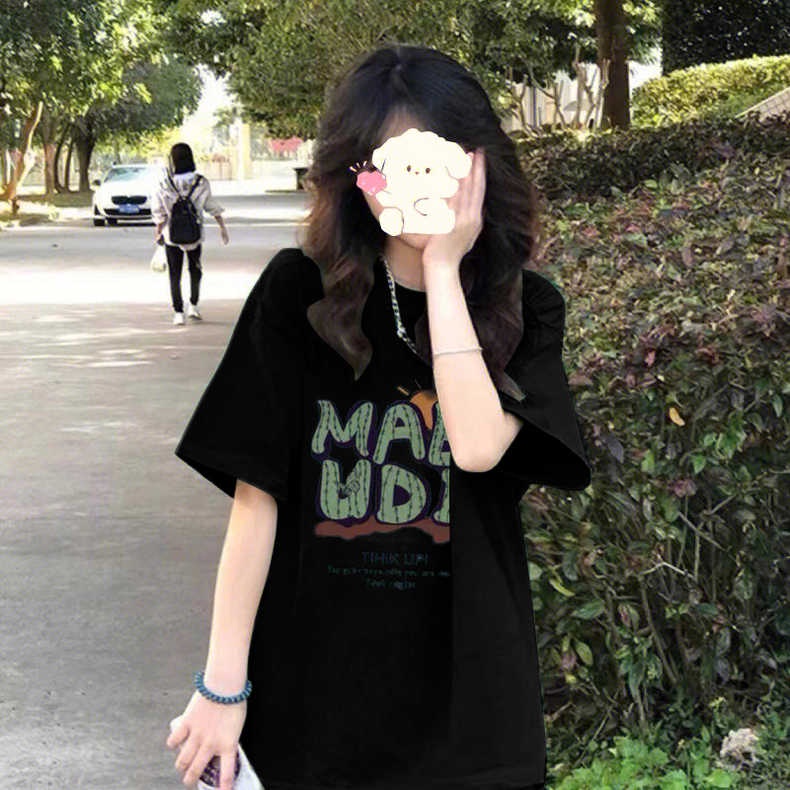 ▩Suhao kaos import wanita kaos wanita gaya korea lengan pendek kaos pendek perempuan 2023 baru musim panas kapas lengan pendek t-shirt wanita top design sense niche green loose front shoulder thin half sleeves