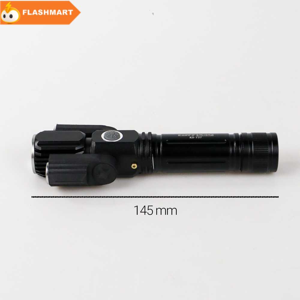 FLASHMART Senter LED Telescopic Zoom Cree T6 + 2 x XPE 1500 Lumens - KS-737