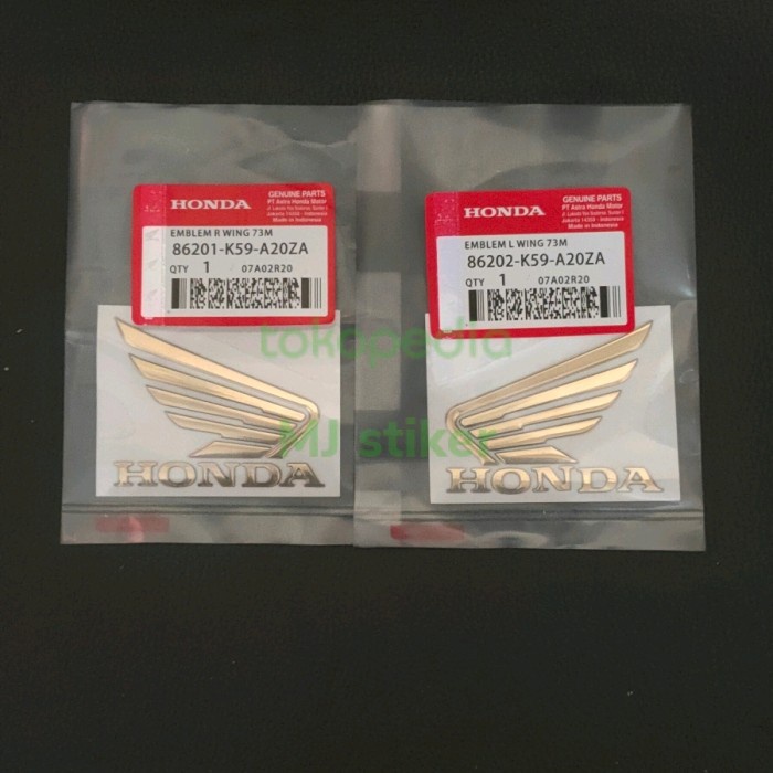 Terlaris Emblem Sayap Honda Gold Original