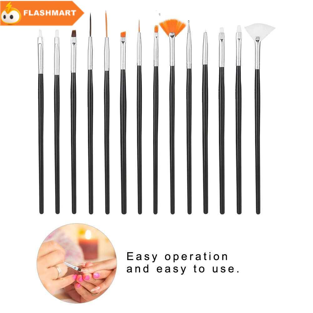 FLASHMART Kuas Kutek Kuku Brush Nail Art Dotting Tools 15 PCS - N1800