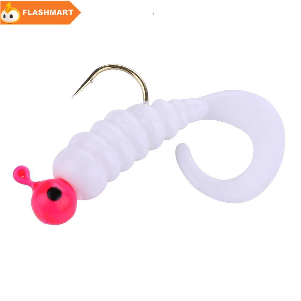 FLASHMART  Umpan Pancing Sea Bass Soft Bait Rigged Twirl Tails 1.75G 7PCS