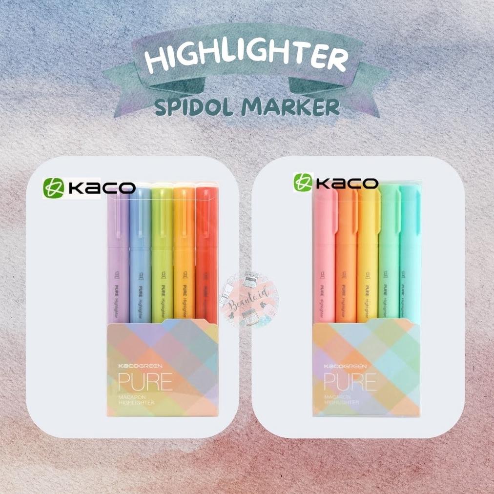 

Kaco Colorful Stabilo Spidol Marker Liner Highlighter Set Aesthetic Perlengkapan Sekolah Kuliah Kantor - 5 Pcs