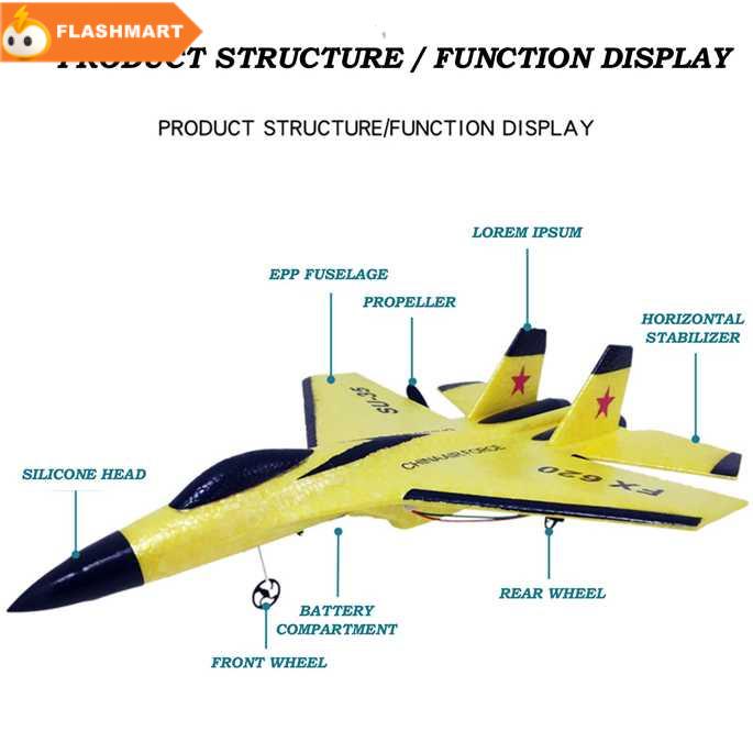 FLASHMART Pesawat Terbang Remote Control Glider Foam 2.4G RC - FX-620