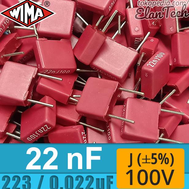 Wima 22nF / 223 / 0.022uF J 100V Capacitor Kapasitor Elan73c Berkualitas