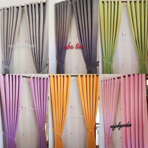 Gorden blackout polos abu muda abu tua gorden jendela gorden pintu ring silver
