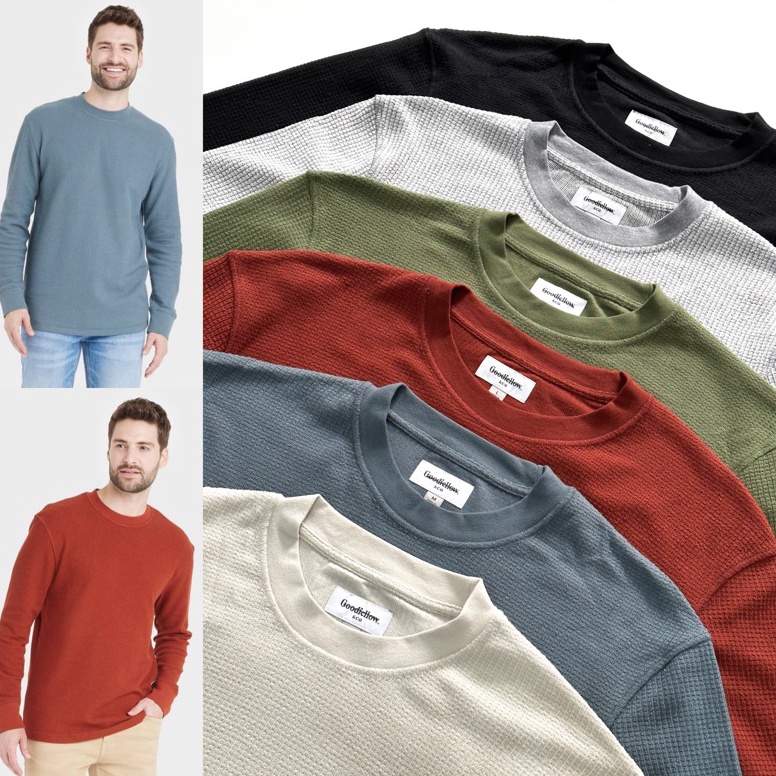 Promo Natal★ Goodfellow Waffle Textured Long Sleeve T-shirt SK0