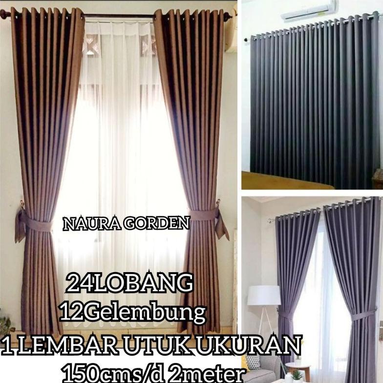Gorden Jendela Besar Jumbo Lebar 2 meter 200x300 bahan blackout Polos Ruang Tengah Gorden Sekat Ruan