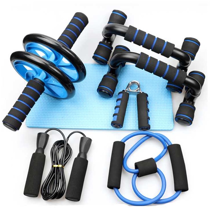 Modern.. Alat Set Gym Fitness Body Workout Abs Roller Push Up Bar Hand Grip 5 in 1-Alat Bantu Push U