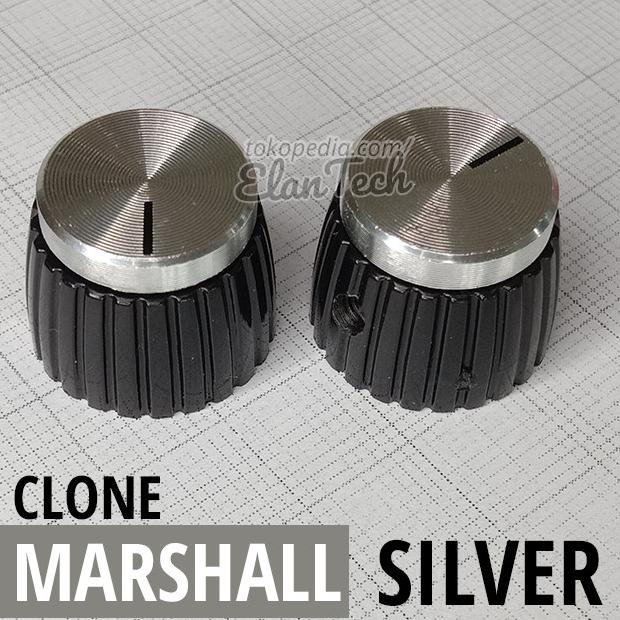 Knob Potensio Marshall Clone Silver Knop Ampli - Efek Gitar Elan73c Juara