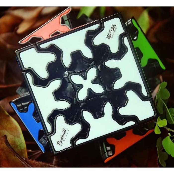 Rubiq Rubik Gear Cube Qiyi 3X3 Kubus Black Based 3X3X3 Raphael Base Hitam