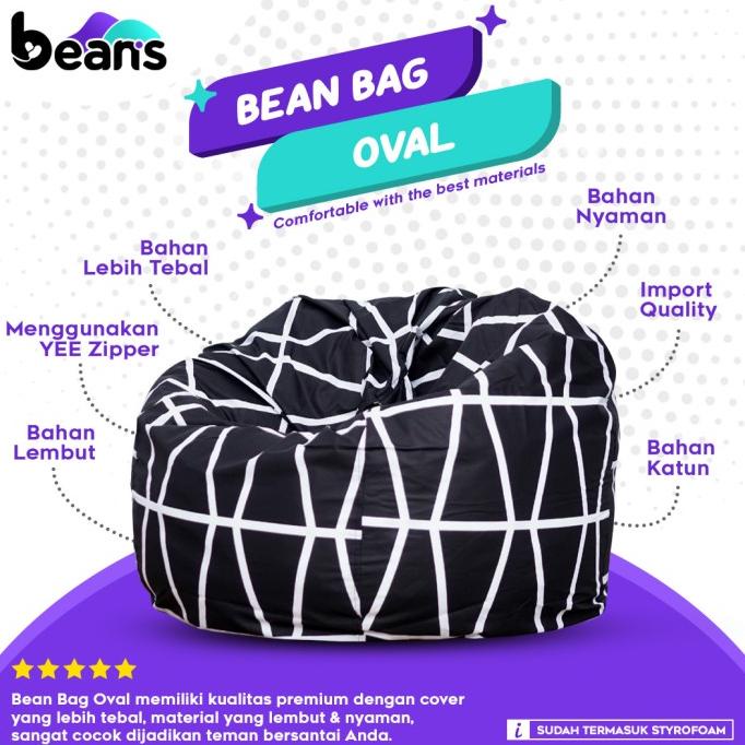 Bean Bag Oval Motif - Termasuk Isi - Bean Bag Motif - Beanbag - 03